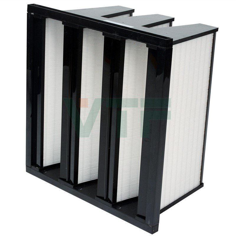 Merv 15 Filtros de banco en V plisados ​​Filtro de aire de polvo fino para HVAC